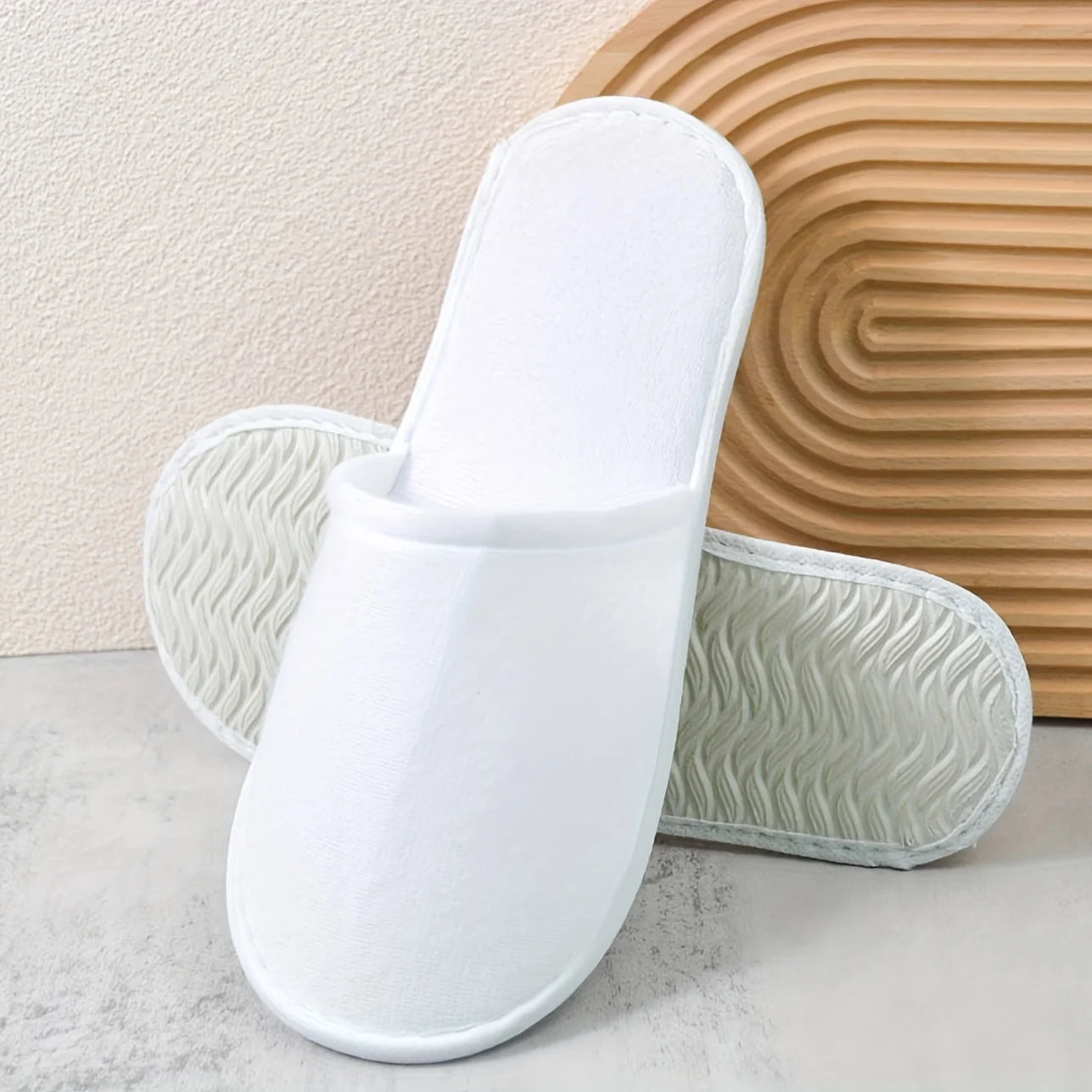 1/5/10pairs Disposable Slippers For Hotel Family Travel Beauty Salon Guests Unisex Portable Non Slip Non-woven Fabric Indoor