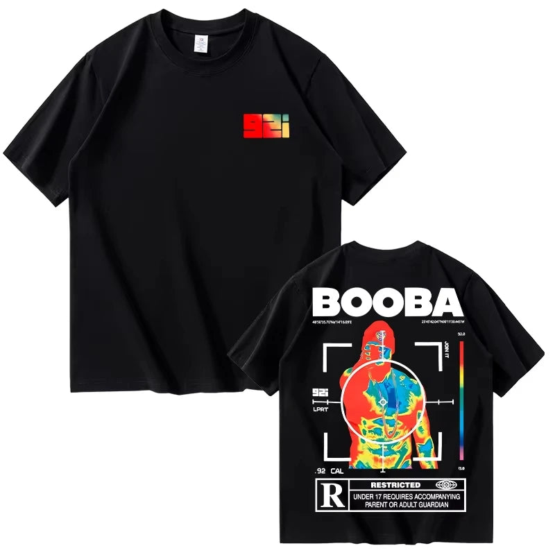 New B2O T-shirts Men Fashion Cotton BOOBA Printed Short Sleeve T Shirt Women Casual Harajuku Streetwear Tee Tops Men Clothing