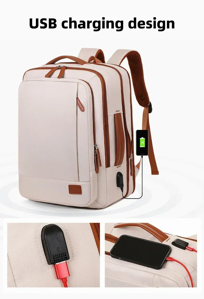 Women Business Backpack Waterproof Laptop Computer Pack Weekender Commuter Bag With USB Port College Student Bags Travel Daypack