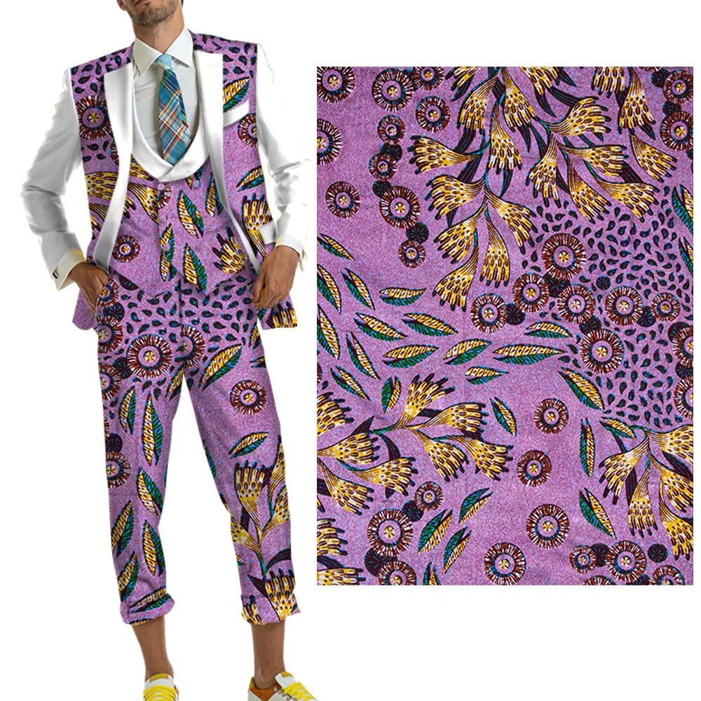 African Wax Print Fabric – 100% Cotton Ankara with Gold Foil Shimmer, 6 Yards/Roll, for Dresses, Headwraps & Fashion Garments