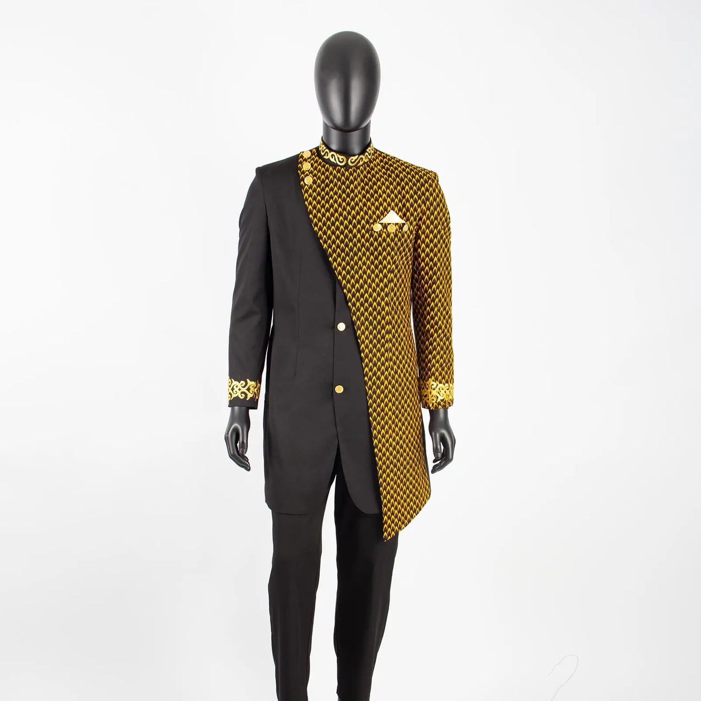 African Suits for Men Embroidery Print Blazer and Pants Set Business Dress Suit with Kerchief Party Wedding Evening A2316023