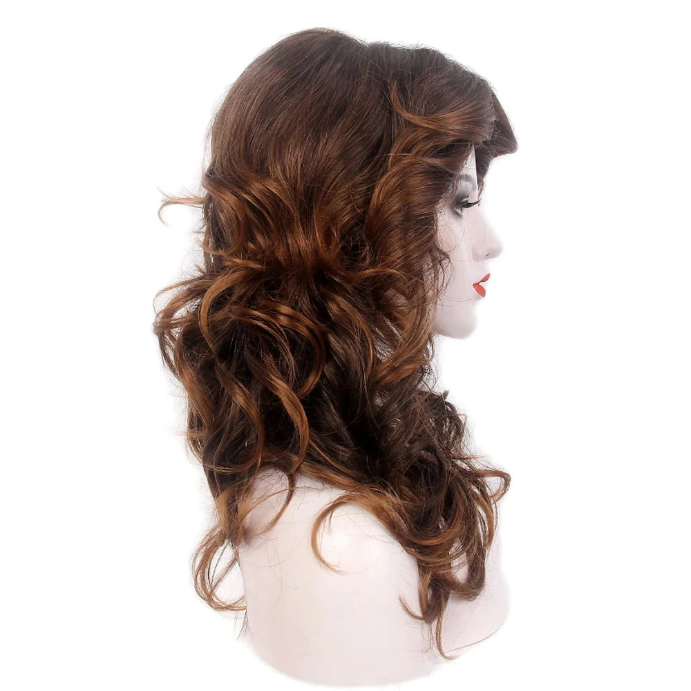 Synthetic Hair 70s Wig Farrah Fawcett Wig Vintage Wigs  for Women Vintage Cosplay Costume Disco Hair Wig Brown Wig