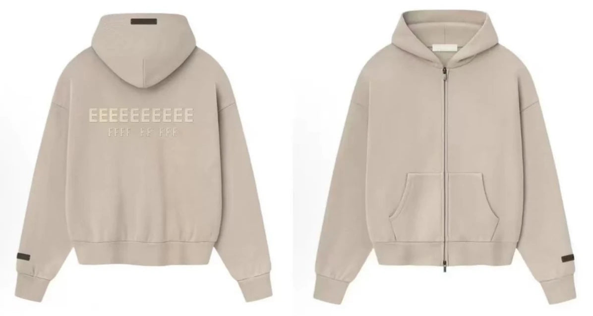 Season 9 Men's Oversized Hoodies Two-pieces Sets Brand Design Metallic Texture Silicone Letter Hoodie Couple Sports Tracksuits