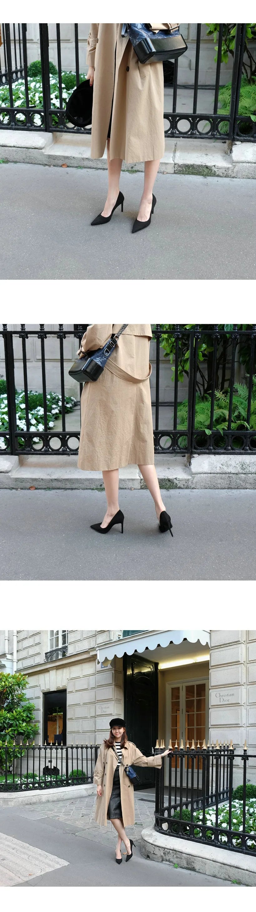 2025 Flock Leather Heels Women Pumps Bucket Pointed Toe High Heels Sexy Lady Shoes Thin Heels Chaussure Femme Autumn