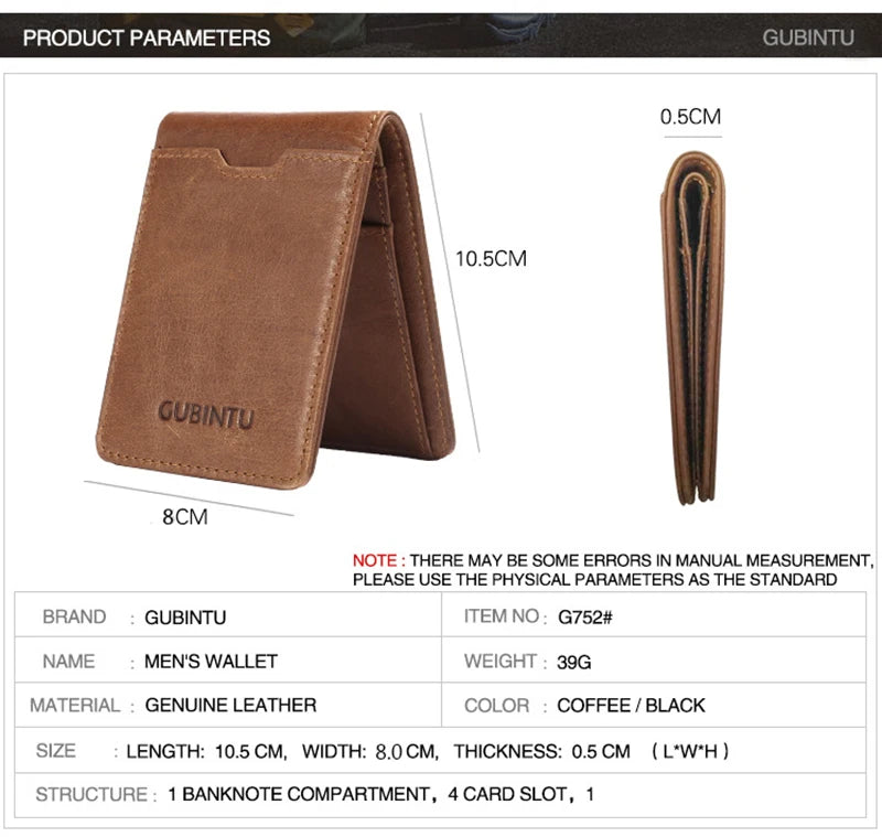 2025 New Gubintu Creative Wallet, Rfid Anti-Magnetic Multi-Functional Men's Us Dollar Wallet, Genuine Leather Wallet