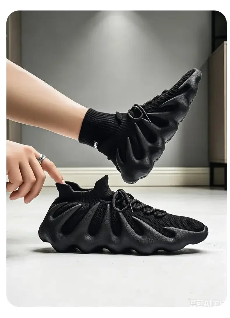 Men Sports Running Jogging Shoes Summer Casual Sneakers Outdoor Breathable Mesh For Women Light Shock-absorption Black Tennis