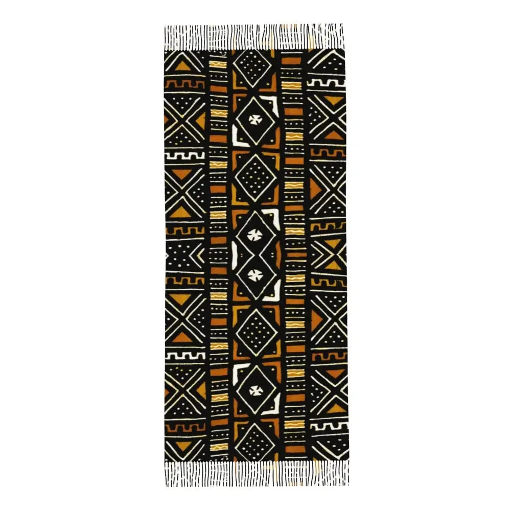 Custom Printed African Bogolan Scarf Men Women Winter Fall Warm Scarves Africa Ethnic Tribal Art Shawl Wrap