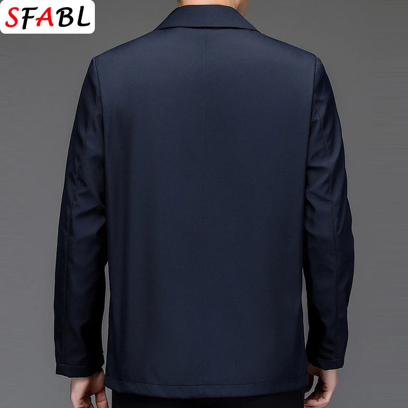 Loose Casual Business Men's Jacket Blazers for Men Formal Social Jacket Solid Color Luxury Office Dress Coat Spring Autumn New