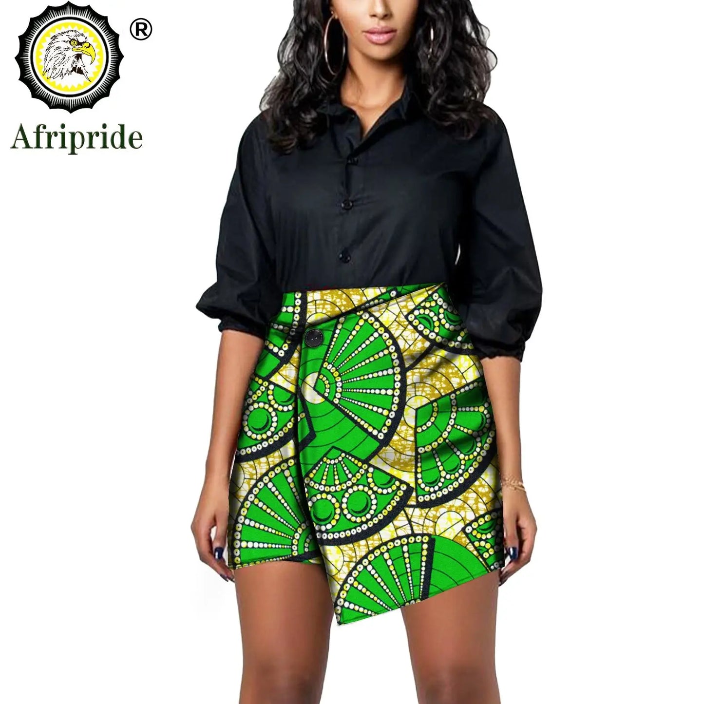 African Print Short Mini Skirts Women Summer Ruffle High Waist Skirt Ladies Streetwear Slim Bottoms African Clothes S2127006