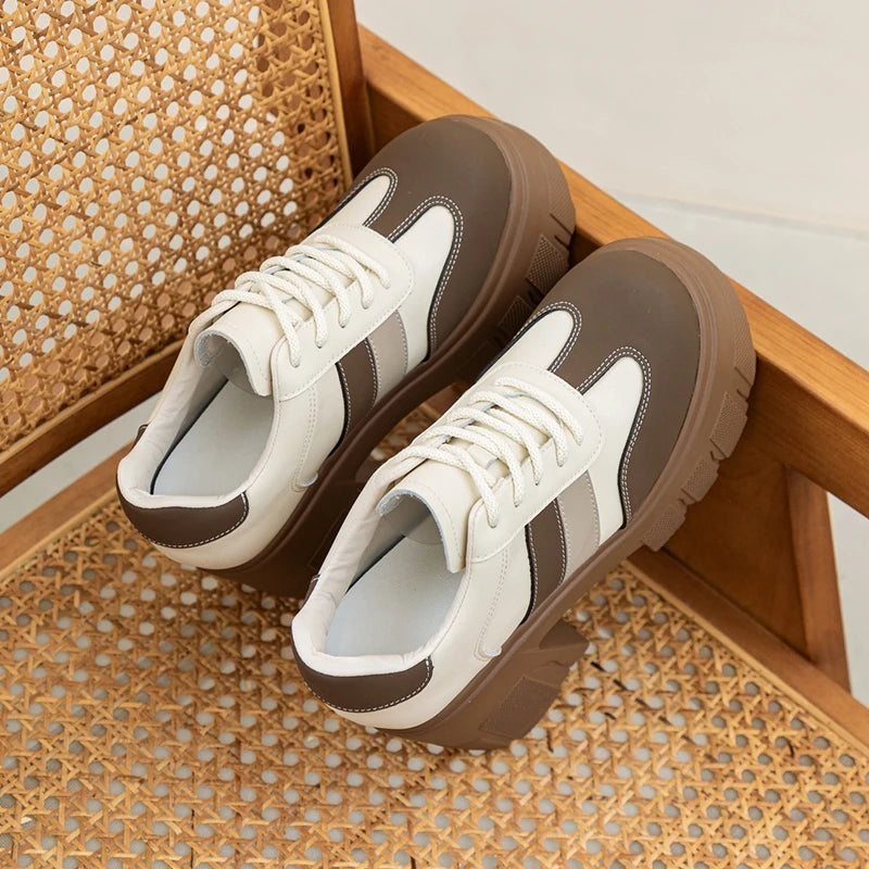 DIMANYU High heels Ladies Spring 2026 New 11cm Fashion Women's Shoes Platform Genuine Leather Lace-up Ladies Shoes