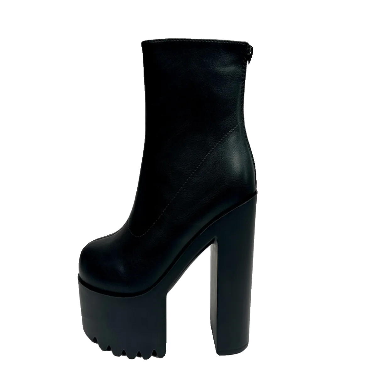 16CM Super High Heels Motorcycle Boots New Square Heel Platform Women Ankle Boots Sexy White Pleated Back Zipper Short Boots