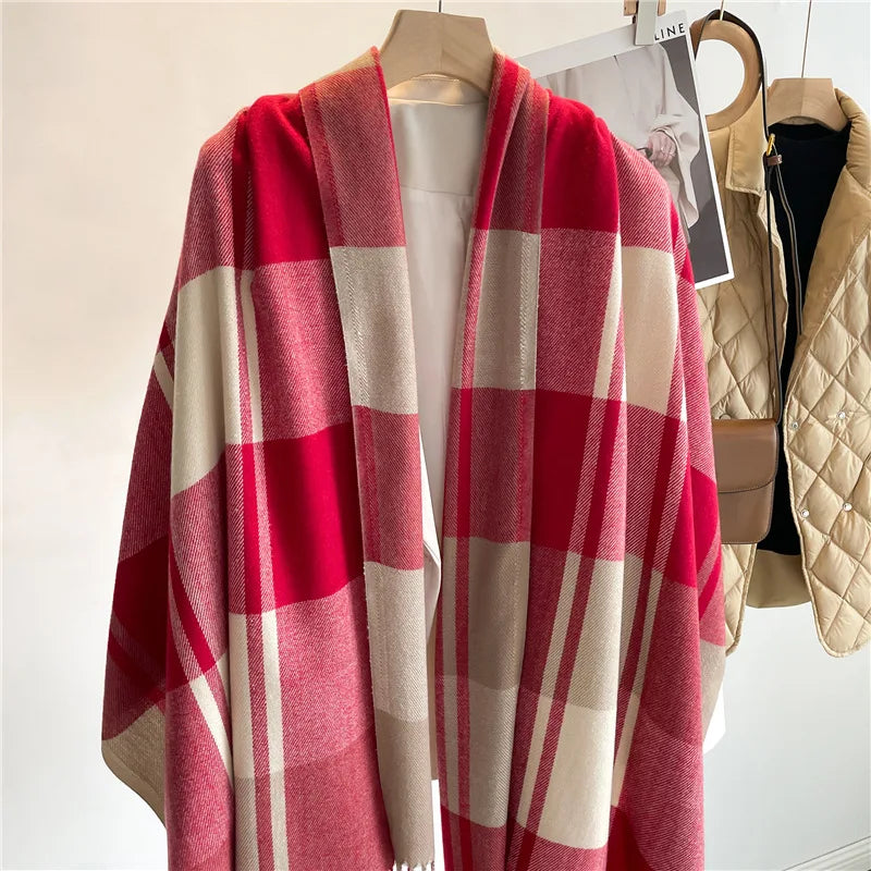 200*65CM New Men Women Autumn Winter Luxury Scarfs Cashmere Feeling Muffler Fall Blanket Classic Plaid Foulard Soft Warm Scarves BAZAARHUBO