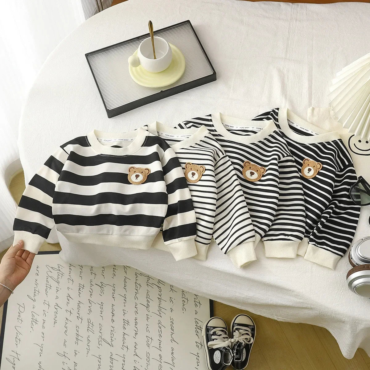 T-shirt Elastic Sweater Long Sleeve Pullover Tops Baby Children Clothing Children's Sweatshirt Kids Clothes Boys Girls BAZAARHUBO