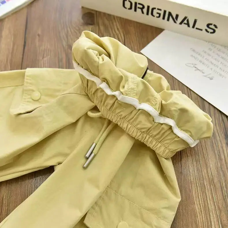 Spring Clothes Fashionable Kids Cargo Joggers Elastic Ankle Pants Casual Trousers Light Breathable Summer Trendy Outfit