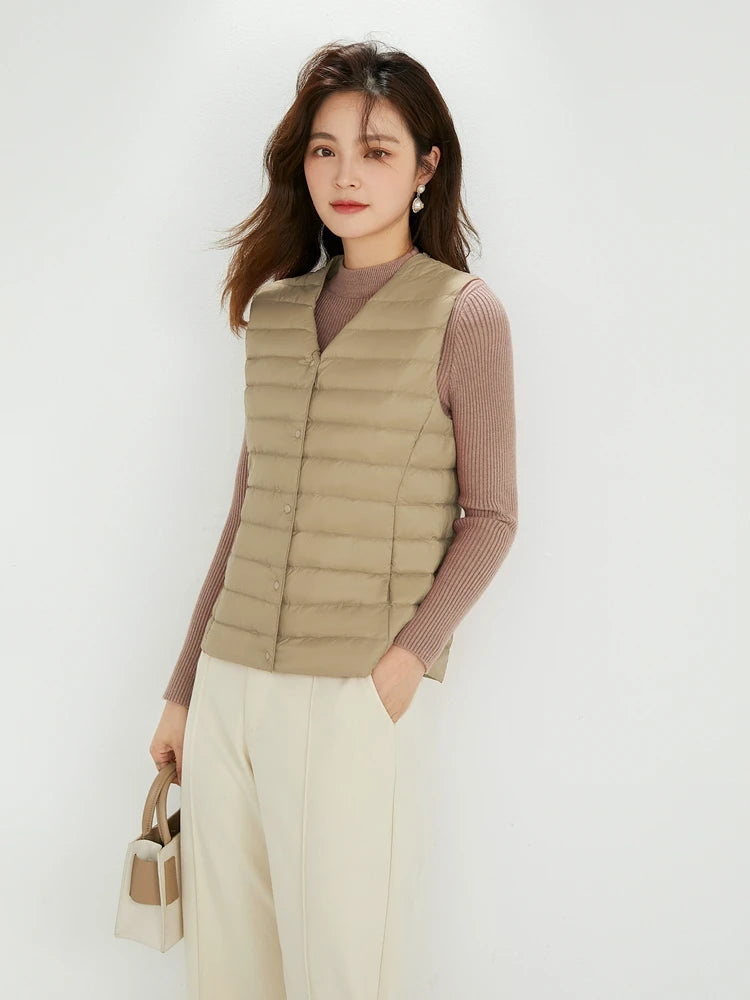NewBang 90% Matte Fabric Womens Ultra Light Down Vest Waistcoat Sleeveless