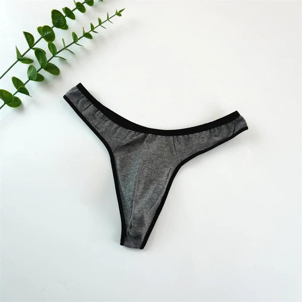 2024 Men Thong G String Low Rise Sexy Bugle Pouch Underwear Sports Fitness Male Tanga Comfortable Cotton Jockstrap Men M-3XL