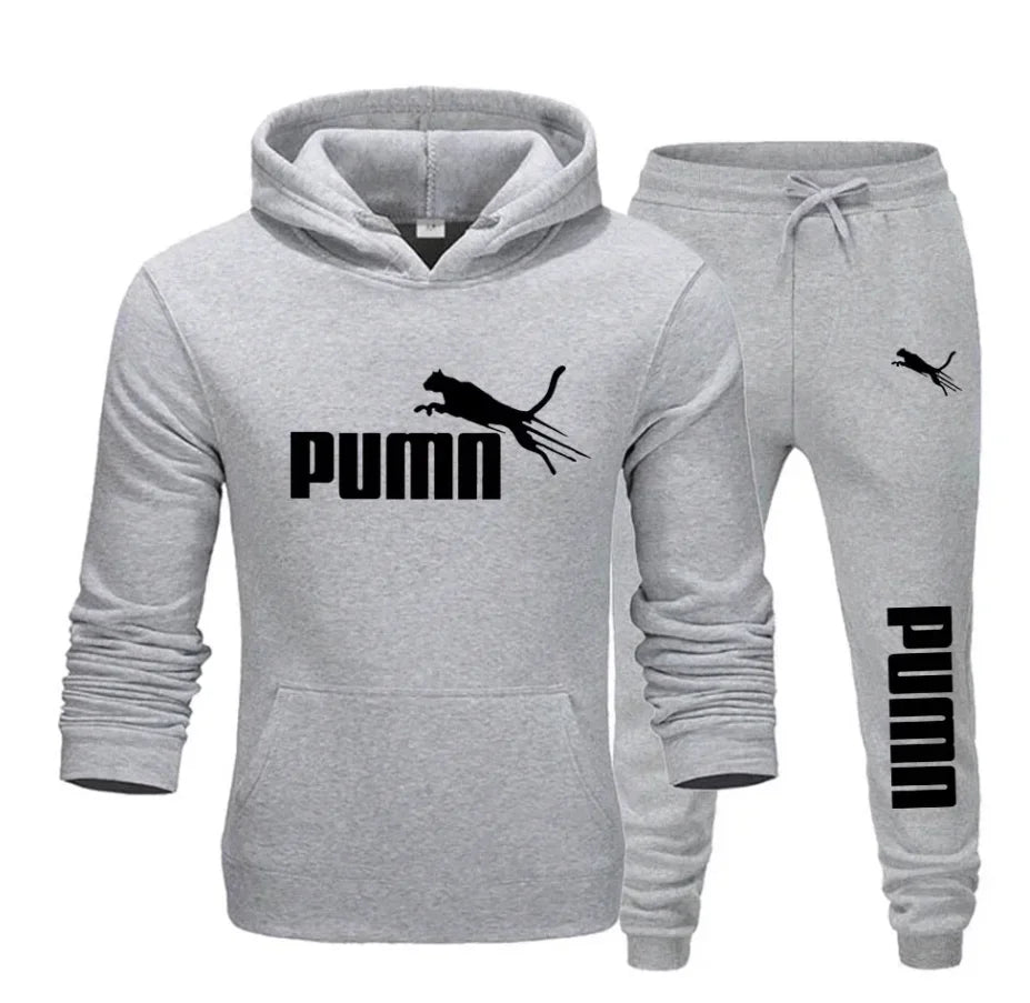 New Fashionable Fitness Jogging Casual Sportswear Set of 2 Pieces, Men's Hooded Sweatshirt and Autumn and Winter Long Pants