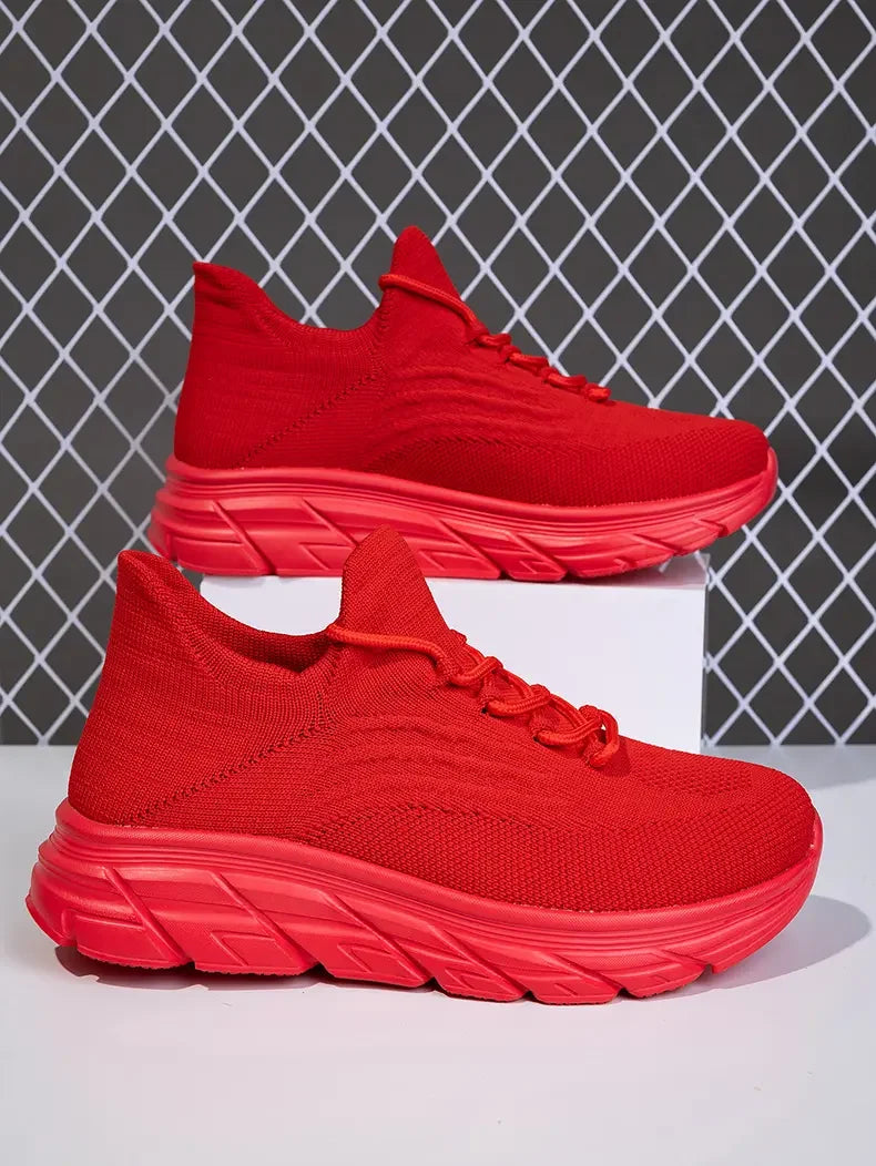 Men's Gray Running Shoes - Breathable Mesh Lace Cushioned Flat Boots Lightweight Sports Training Shoes Casual Style Design Shoes