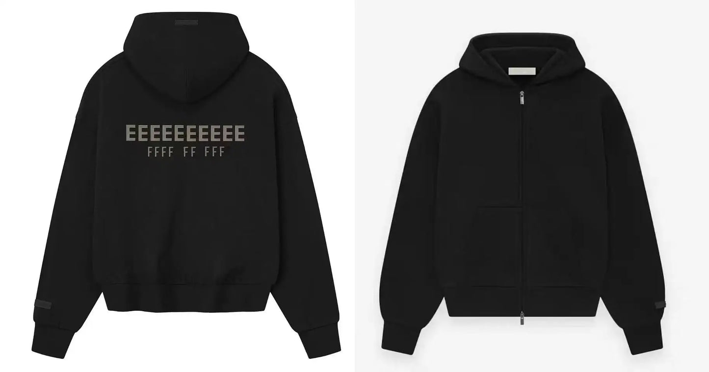 Season 9 Men's Oversized Hoodies Two-pieces Sets Brand Design Metallic Texture Silicone Letter Hoodie Couple Sports Tracksuits