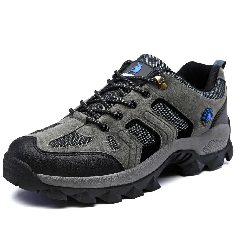 Men's Outdoor Climbing Shoes Breathable Waterproof Sports Hiking Shoes Rubber Outsole Low Cut Lace up Casual Shoes