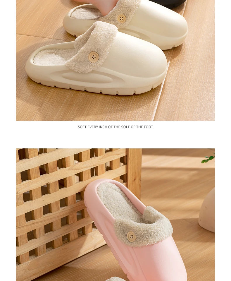 Winter Waterproof Warm Plush Slippers for Young People,Women,Men