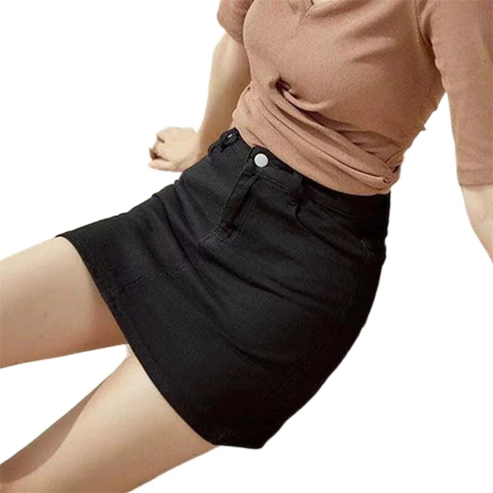 Includes Shorts Pants High Waist a-line Skirt Wide Leg Basic Denim Shorts Skirt Women Streetwear High Waist