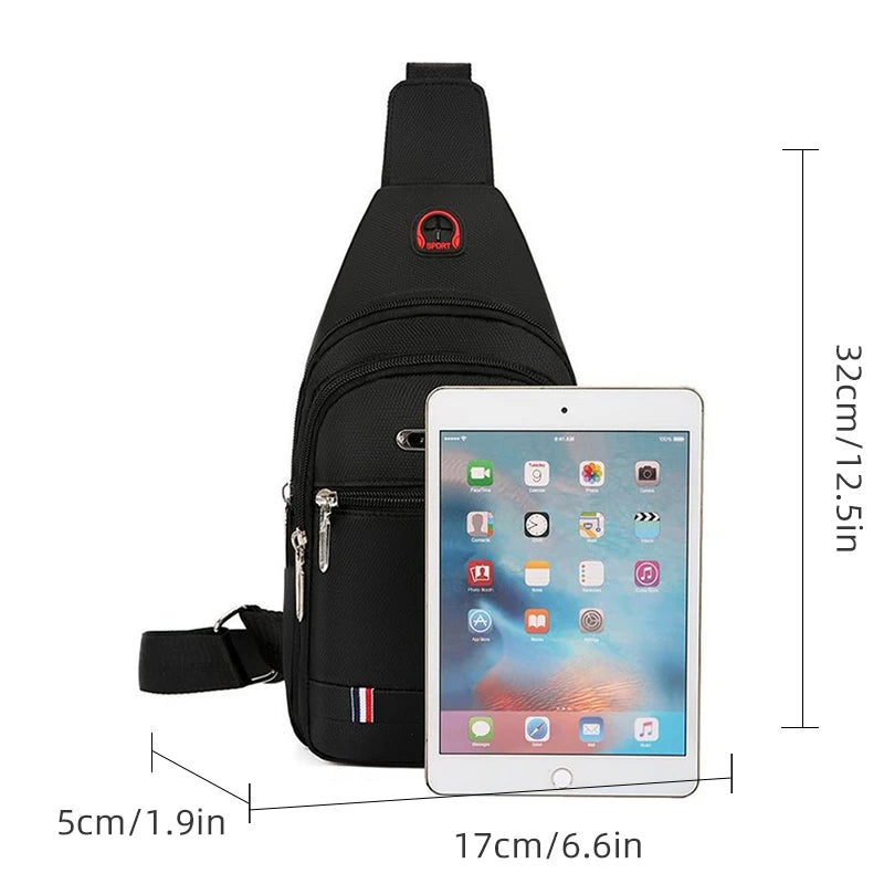 Oxford Men Chest Bag Crossbody Single Shoulder Travel Handbag Fashion Chest Bags New Style Big Capacity Chest Men Bag