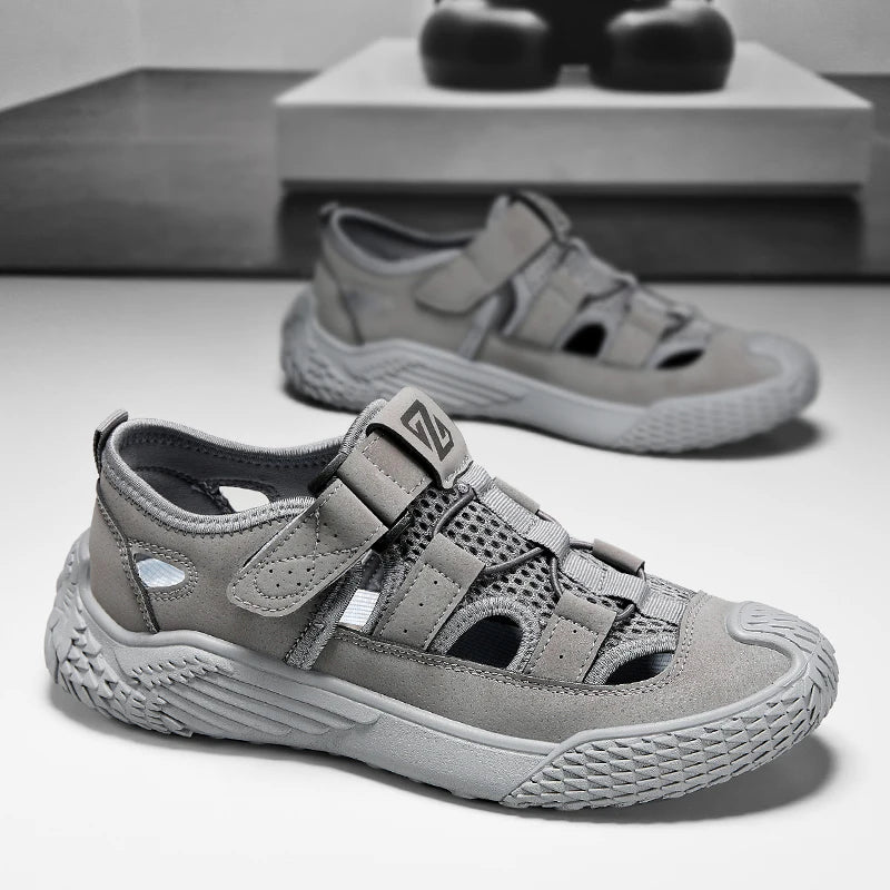Large Size Sandals for Men, New Summer Style, Trendy, Versatile, Casual Sports Sandals, Soft-Soled Hollow Beach Shoes for Men