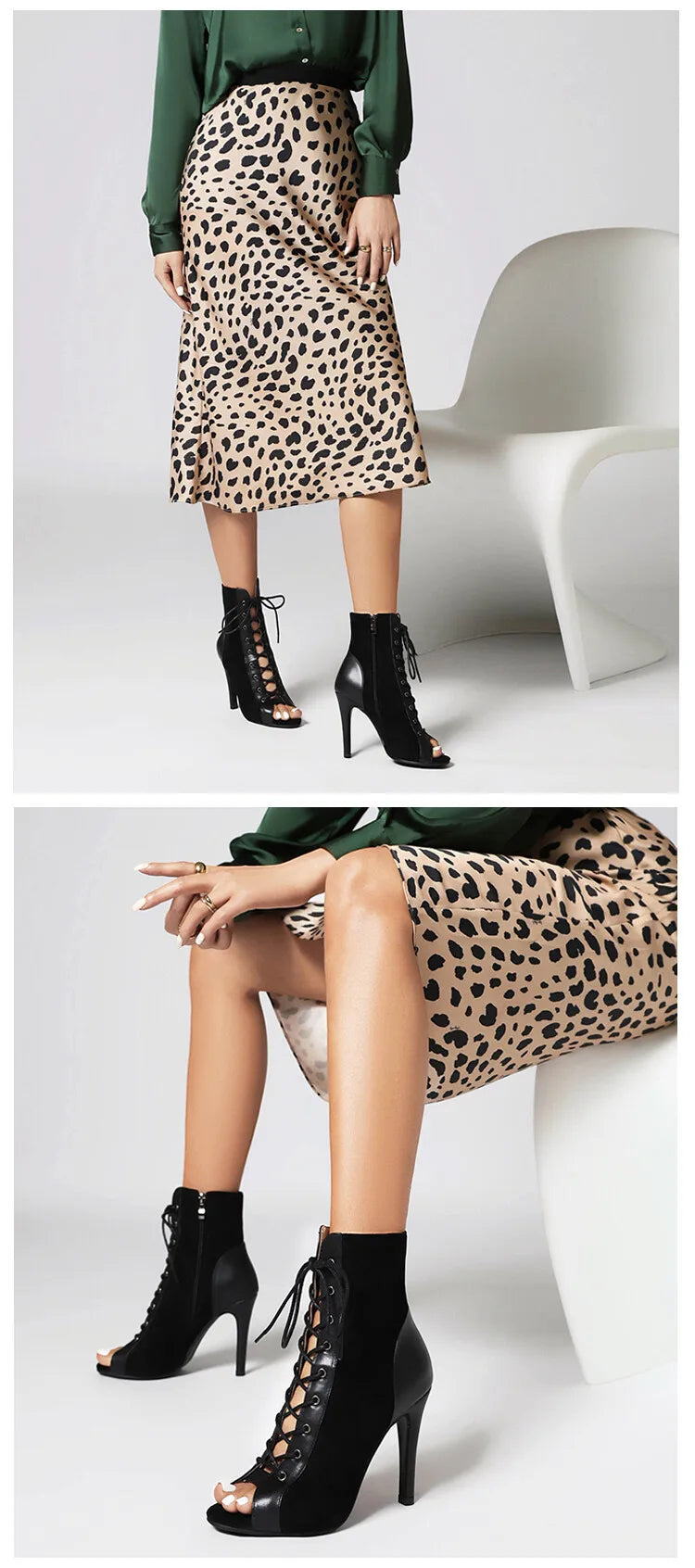 2024 New Fashion Women High Heels Party Peep Toe Ankle Boot Women's shoes For Latin Dancing Street Sexy Stilettos