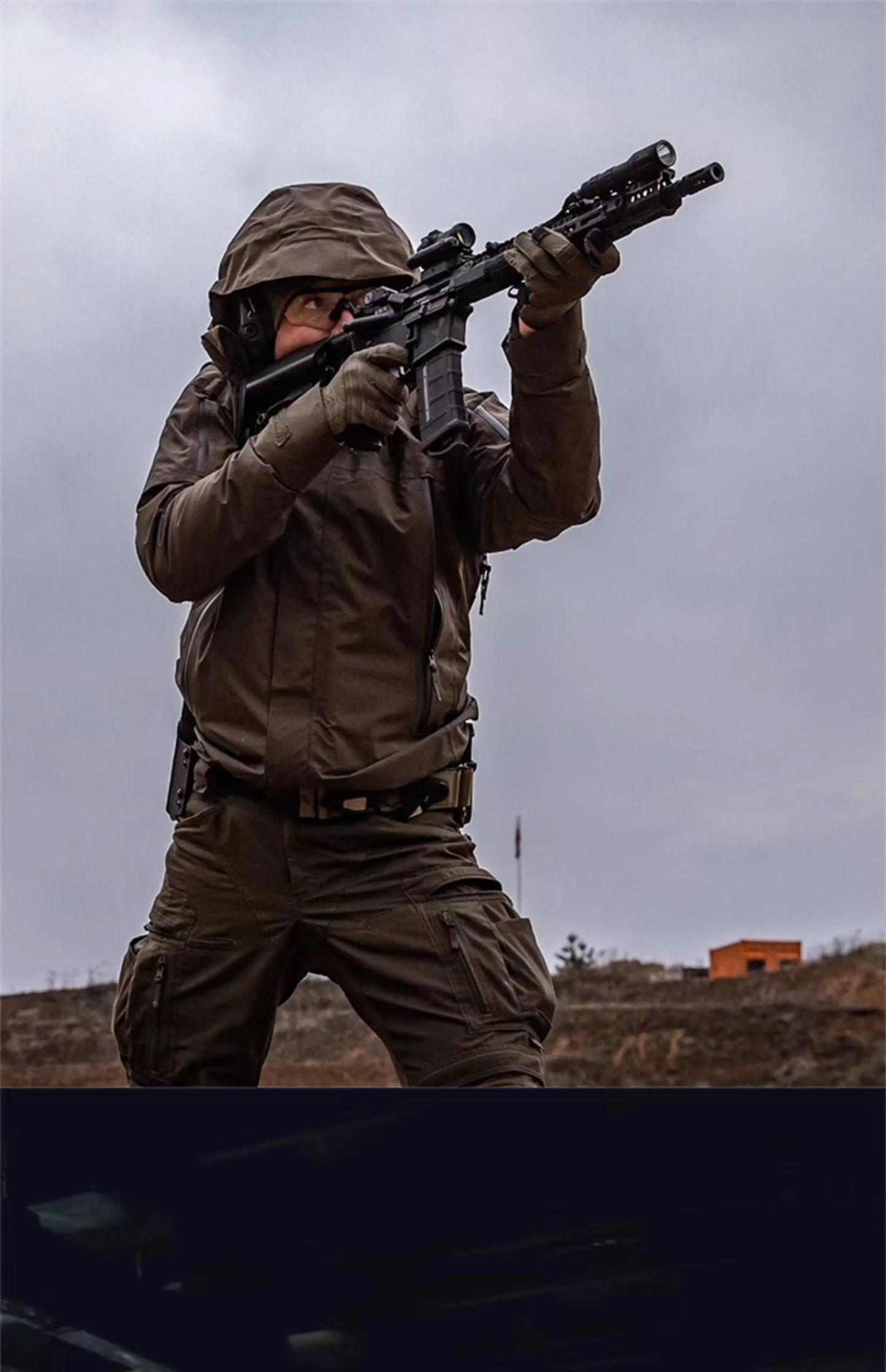 PRG men's jacket, hard shell tactical submachine jacket, windproof, waterproof, breathable, three-dimensional cutting