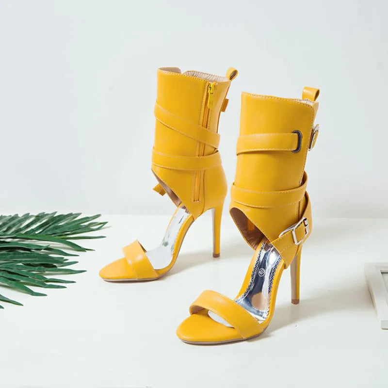 High Heels Sandals for Women Summer New 2025 High Top Women's Shoes Roman Ankle Boots Female Pumps Sandalias Mujer WSH5315