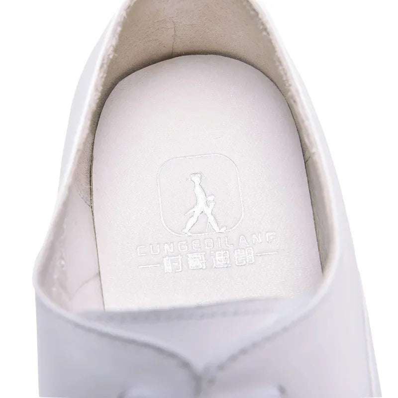 Luxury White Wedding Shoes for Men Genuine Leather 2026 Handmade Designer Brand Fashion Autumn Quality Formal Social Shoes Man