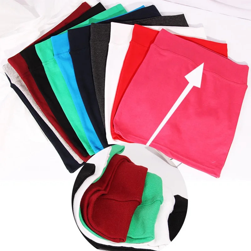 Women High Waist Skirt Elastic Waist Korean Style Solid Color Knee Length