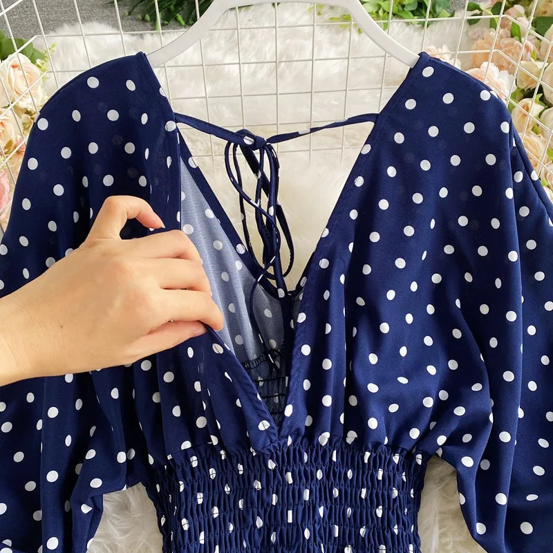 V Neck Sexy Dolman Sleeves Waist Slim Floral Print Jumpsuit Women Wide Leg Trousers Jumpsuit