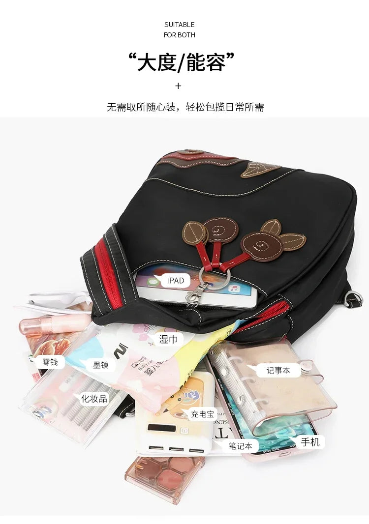 Casual Solid Nylon Designer Style Backpacks for Women 2026 High Quality Simple Versatile Commute Hot Trendy Sweet School Bags