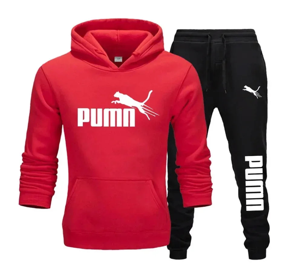 New Fashionable Fitness Jogging Casual Sportswear Set of 2 Pieces, Men's Hooded Sweatshirt and Autumn and Winter Long Pants