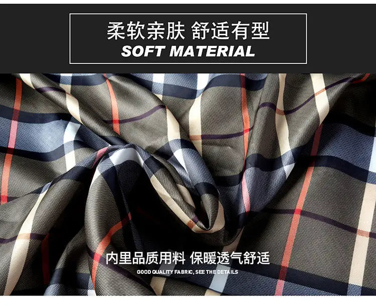2025 Spring Autumn New Style Windbreaker Men Mid-Length Business Casual Jacket Iron-Free Jacket Large Size Jacket