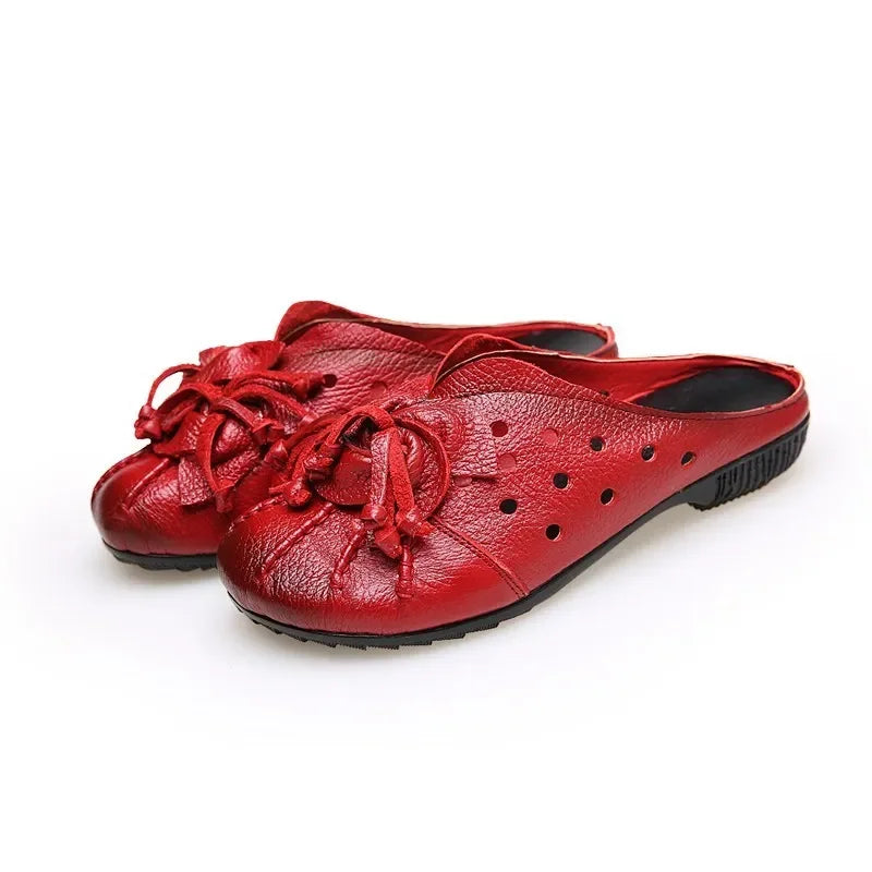 CEYANEAONew national wind fashion women's sandals summer retro skeleton hollow leather shoes selling handmade flowerscasualshoes