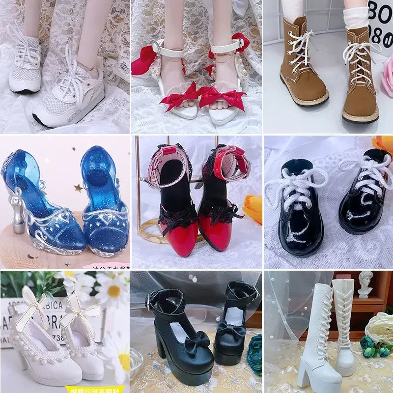 Fashion 60cm Doll's Shoes for 1/3 Bjd Doll Sneakers Long Boots Leather Shoes, High Heels Diy Girl Toys Dress Up Doll Accessories