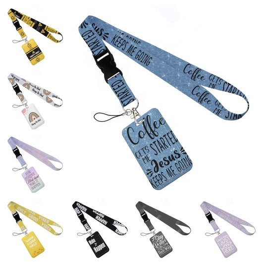 quotation card holder Lovely hanging rope  ID pass hang accessories holder lanyard Student  Bus passr protective Case