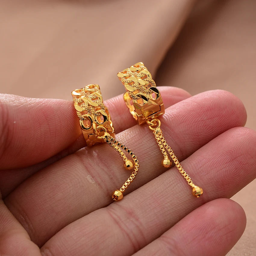 Ethiopian Gold Color Earrings For Woman African Fashion Wedding Bridal Party Wife Earrings Jewelry New