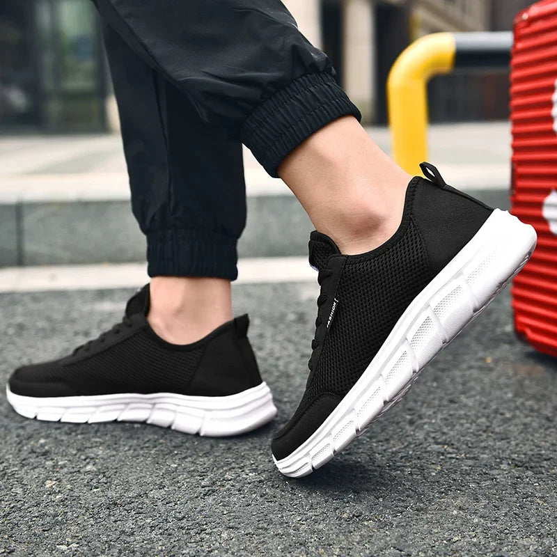 MAEDEF New Sneakers Men's Breathable Mesh Lightweight Casual Walking Man Shoes Big Size 39-48 Comfortable Black Sneakers for Men