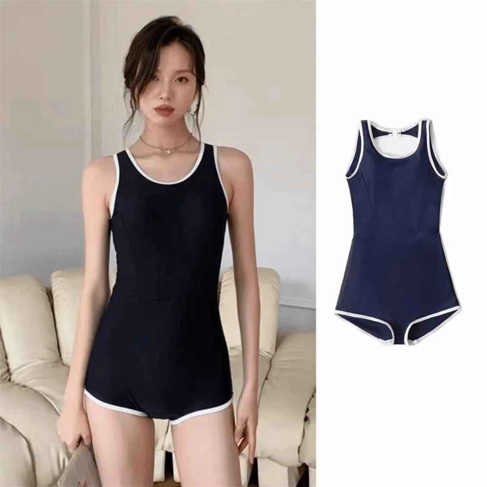 Bathing Suit Quick Drying Women Swimsuit Sexy Sleeveless Women Bodysuit Tight Beach Swimwear School