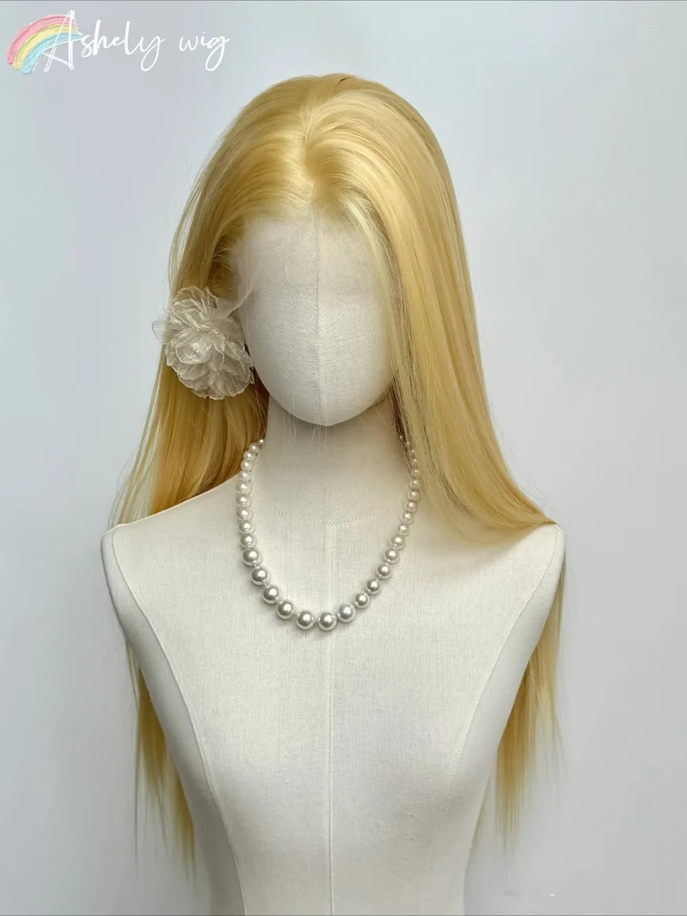 Ashely Yellow Wig 26inch 13x4 Lace Front Wig Long Straight Synthetic Lace Wigs High-temperature Resistant Fibers for Cosplay