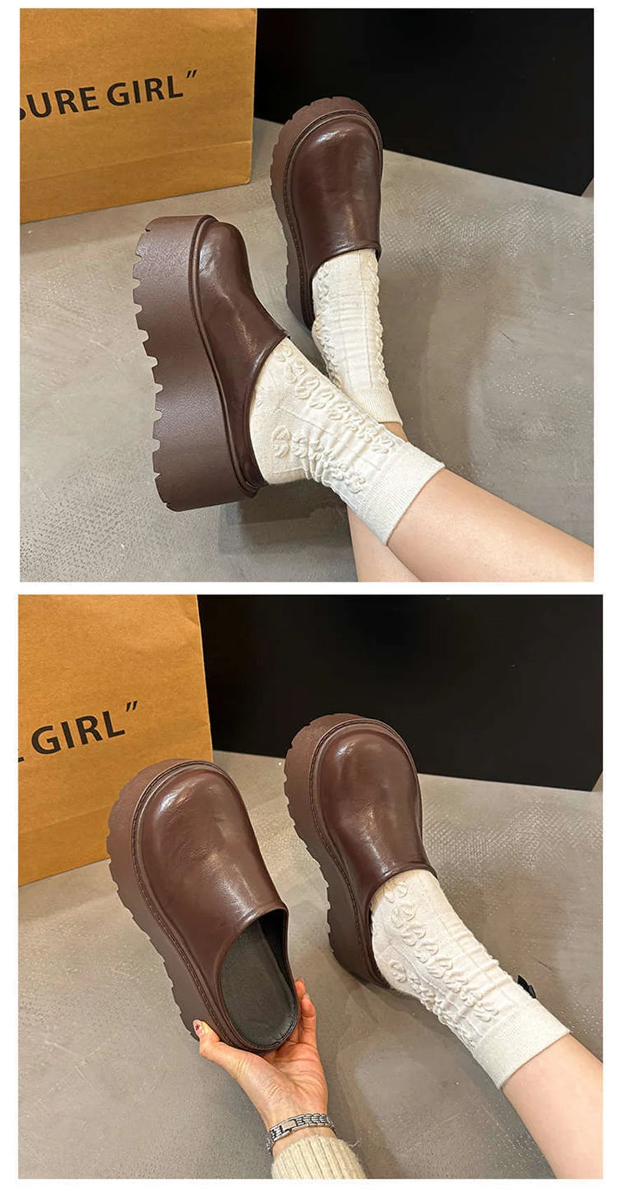 Sandals Summer 2026 New Women Slippers Baotou Platform Trend High Heels Ladies Shoes Pumps Black Soft Leather Thick Slides Mujer