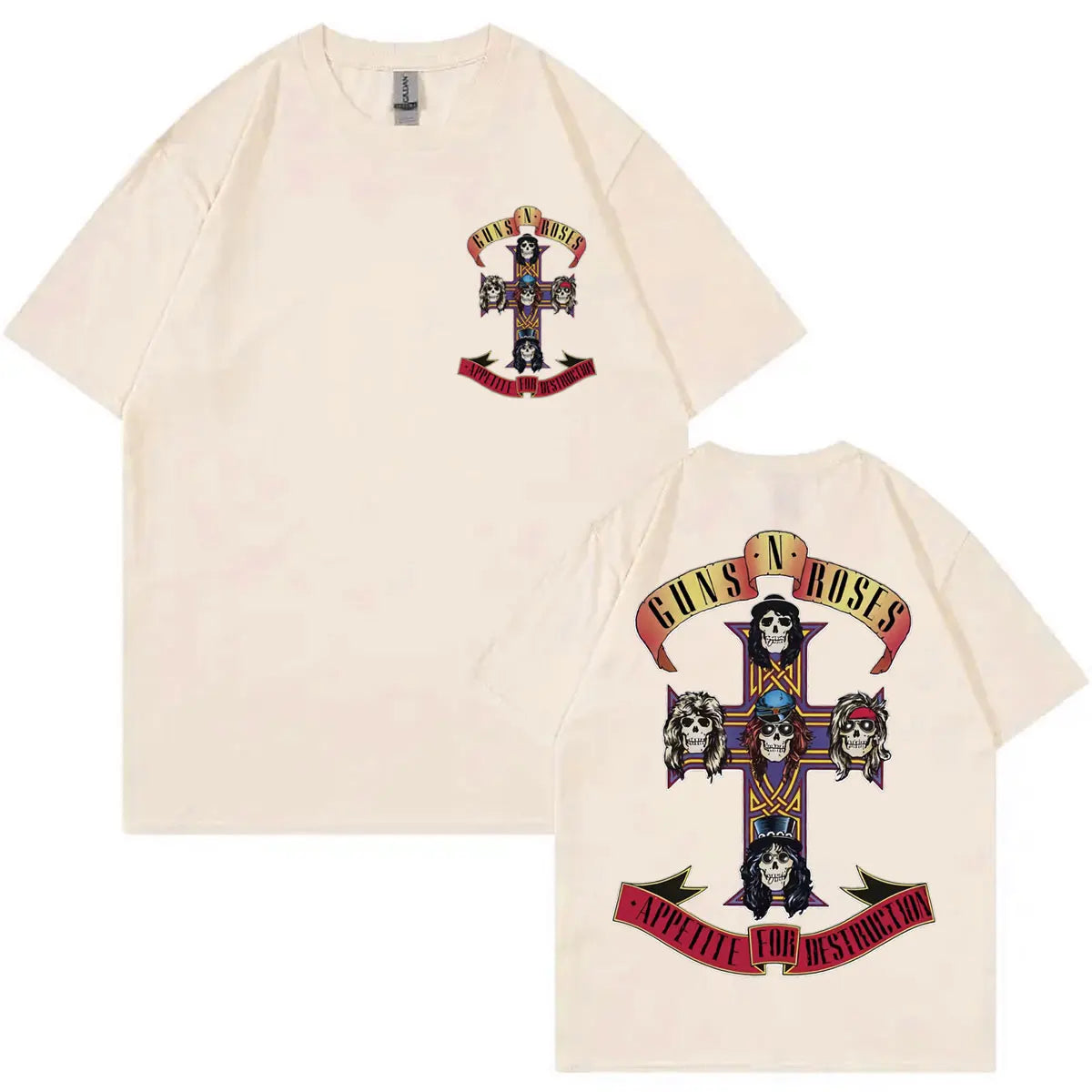 Guns N Roses Appetite for Destruction Album Graphic T Shirts Rock Hip Hop Short Sleeve T-shirt Men Women Casual Loose T-shirts
