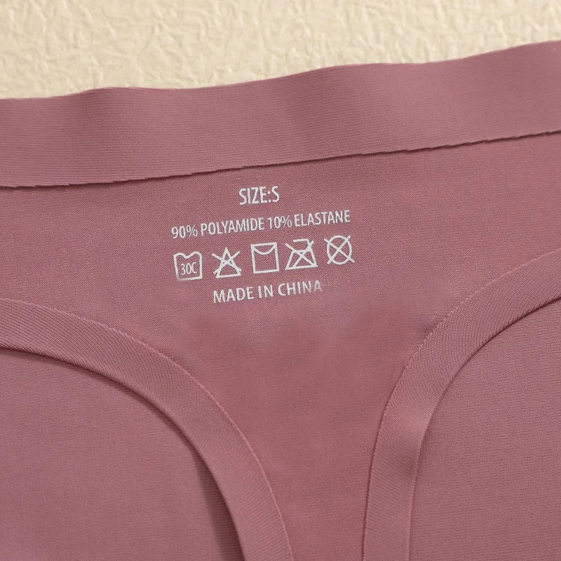 6PCS Women's S-XL Seamless G-String Underpants Low Rise Solid Color Ice Silk Undewear Female Traceless Soft Comfortable Lingerie