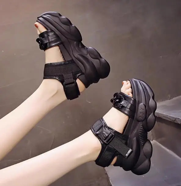 High Heels Sandals Women Shoes New Summer Wedges Height Increasing 11cm Ladies Sandal Platform Chunky Shoes Sandalias Mujer