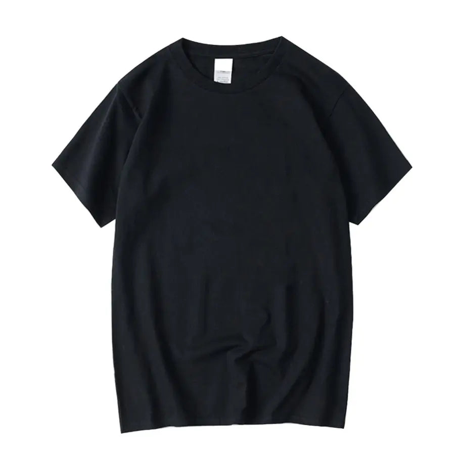 Summer Casual Men's T-Shirt Solid Color Soft and Loose Round Neck Top for Men Loose Soft Cool Cotton Male Short Sleeve Tees