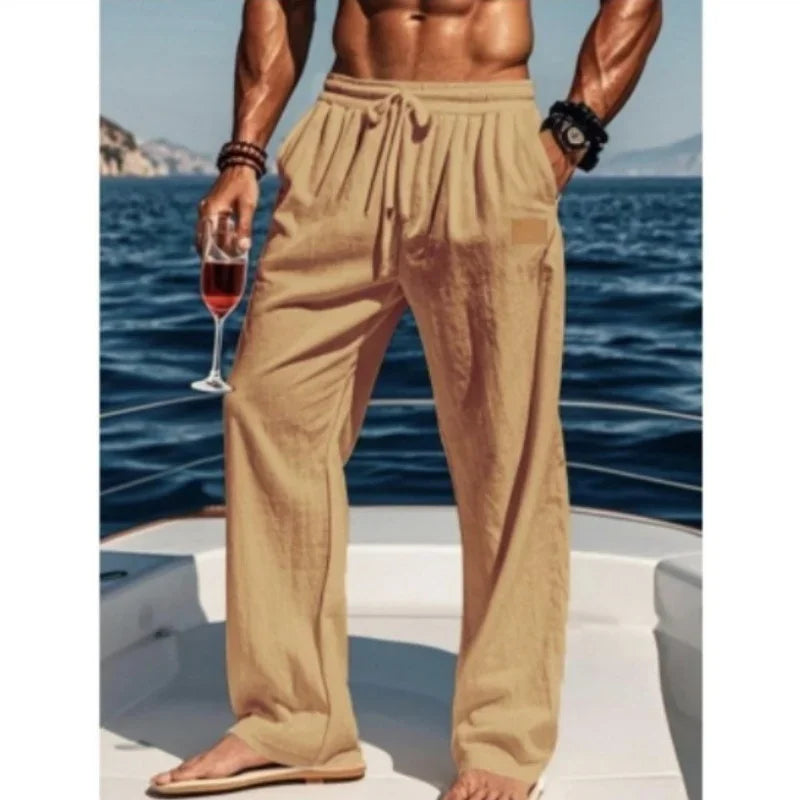 Summer Pants for Men Mens Linen Pants Mens Summer Elastic Waist Elastic Waist Pants Summer Pants Men Pants Men 2025 Mens Summer